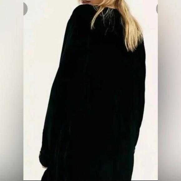 Free People x CP Shades Jacey Black Velvet Mini Dress Extra Small - Picture 3 of 7